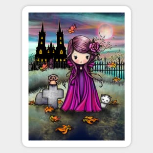 Violet Cute Vampire Art Sticker